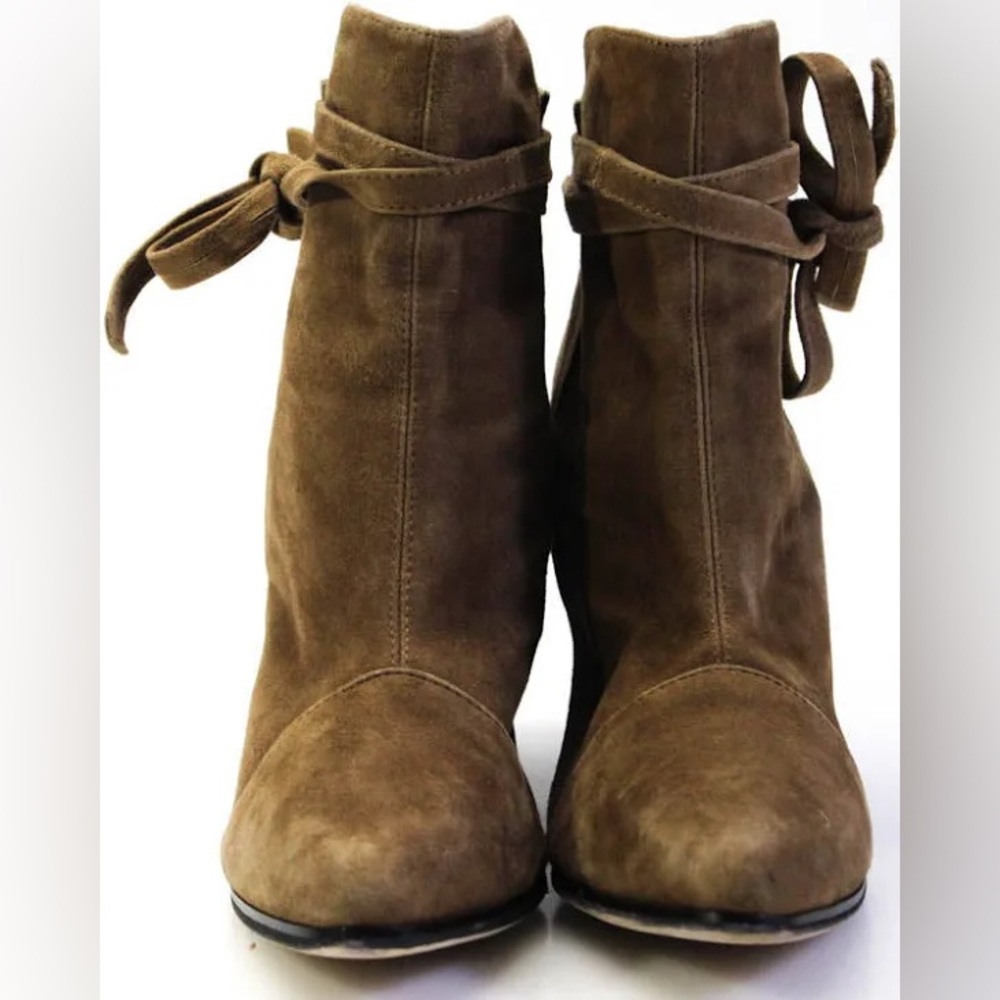 RAYE | Brown Suede Lace Ankle Elsa Bootie - Picture 2 of 12